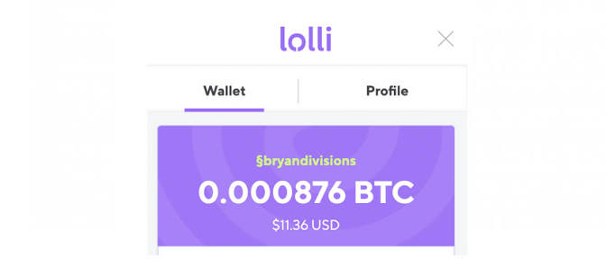 Una schermata di un portafoglio che mostra un piccolo saldo in bitcoin e il suo valore in USD
